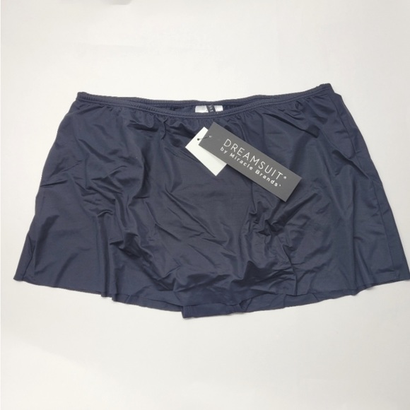 NWT Slimming Control Solid Swim Bikini Skirt Dreamsuit by Miracle Brands. BLK - Picture 2 of 8
